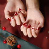 Christmas Press on Fake Nails Short Faux Ongles JP12SS