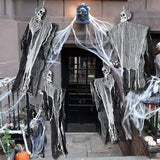 100cm Halloween Hanging Skull Ghost Haunted House Decoration Horror Props Halloween Party Pendant Home Door Bar Decor