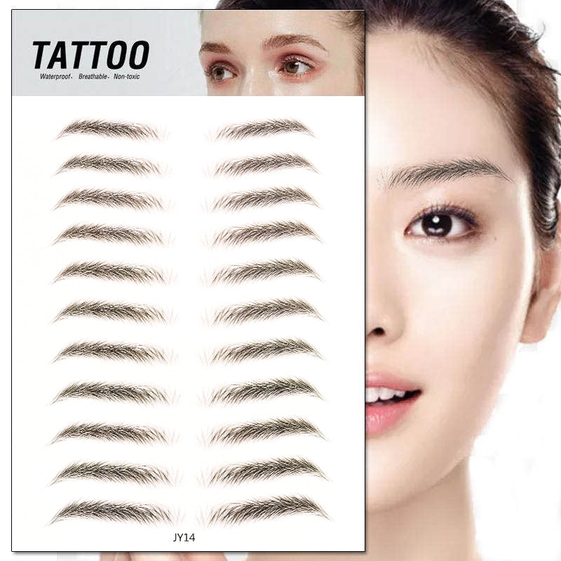 6D Eyebrow Sticker Bionic Brow Semi-Permanent Water Transfer Waterproof Tattoo Eyebrow Embroidery Eyebrow Sticker