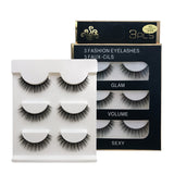 Oklulu 3 Pairs natural false eyelashes thick make ups 3d mink lashes soft eyelash extension fake eyelash long mink eyelashes