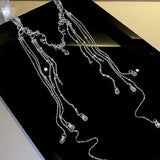 J78E Long Tassel Waterdrop Crystal Retro Hairband for Women Chinese Style Accessories