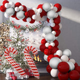 85pcs Red White Silver Balloons Garland Arch Kit Candy Cane Balloon Globos For Christmas Navidad 2022 New Year Party Decoration