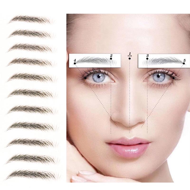 6D Eyebrow Sticker Bionic Brow Semi-Permanent Water Transfer Waterproof Tattoo Eyebrow Embroidery Eyebrow Sticker