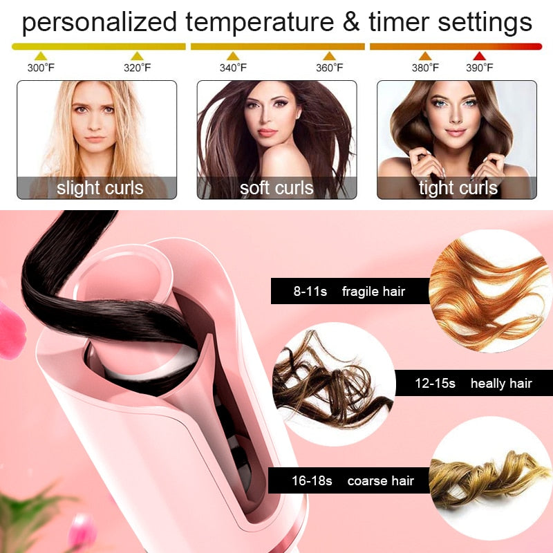 Hair curler  latest anti perm curler, automatic rotation curler, curling irons ceramic heating curler, hair styling tool.