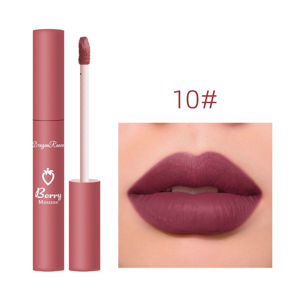 Matte Velvet Lipgloss 12 Colors Waterproof Lasting Non Sticky Cup Lip Glaze Non-fading Sexy Liquid Lipstick Women Lips Makeup