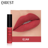 QIBEST Matte Lip Gloss Lip Makeup 34 Colors Velet Nude Waterproof Lipgloss Matte Lipstick Liquid Lipstick Long lasting Lip Tint