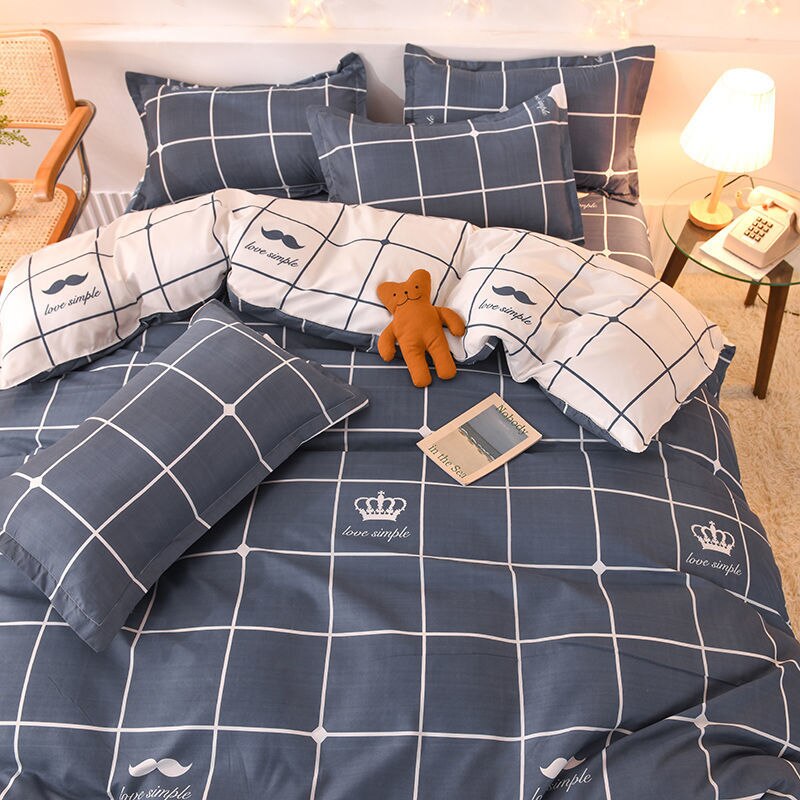 Cute Rubbit Bedding Sets Kawaii Girls Boys Polyester Bed Linen Duvet Cover Flat Sheet Pillowcase Twin Single Full Size Set