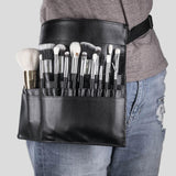 Professional Faux Leather Cosmetic Makeup Brush Bag Belt Strap Storage Pouch  Large Capacity  Makeup Tool