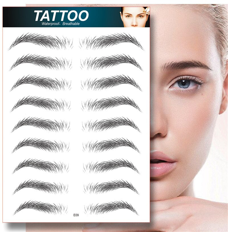 Women 4D Hair Like Eyebrow Makeup Waterproof Eyebrow Tattoo Sticker Long Lasting Natural Fake Eyebrow Stickers Cosmetics For Men