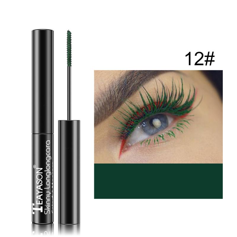 14 Colors Mascara Grape Purple Milk Tea Brown Diamond Mascara Waterproof Quick Dry Curling Thick Eye Makeup Tools TSLM2