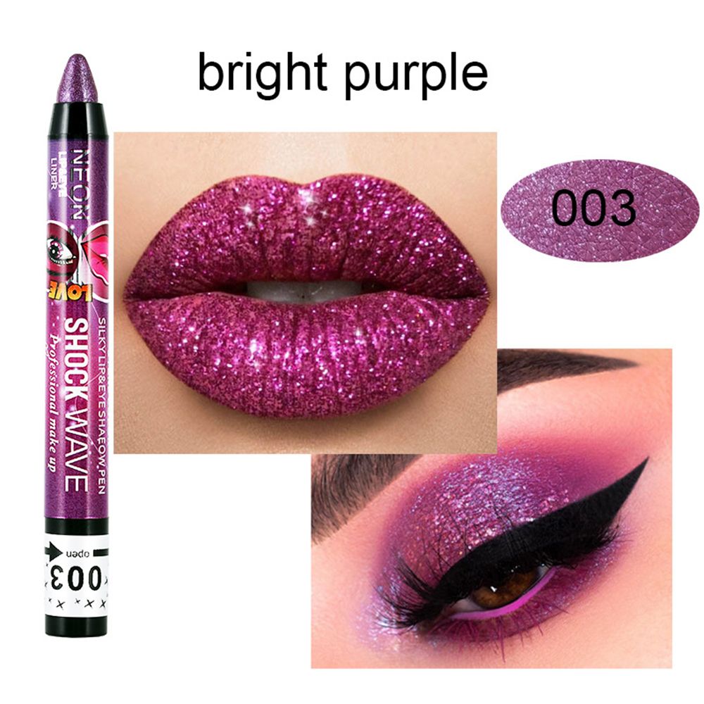 Waterproof 2 In 1 Eyeshadow Stick Pencil & Lip Pen Long-lasting Colored Gradient Shimmer Eyeshadow Highlighter Makeup