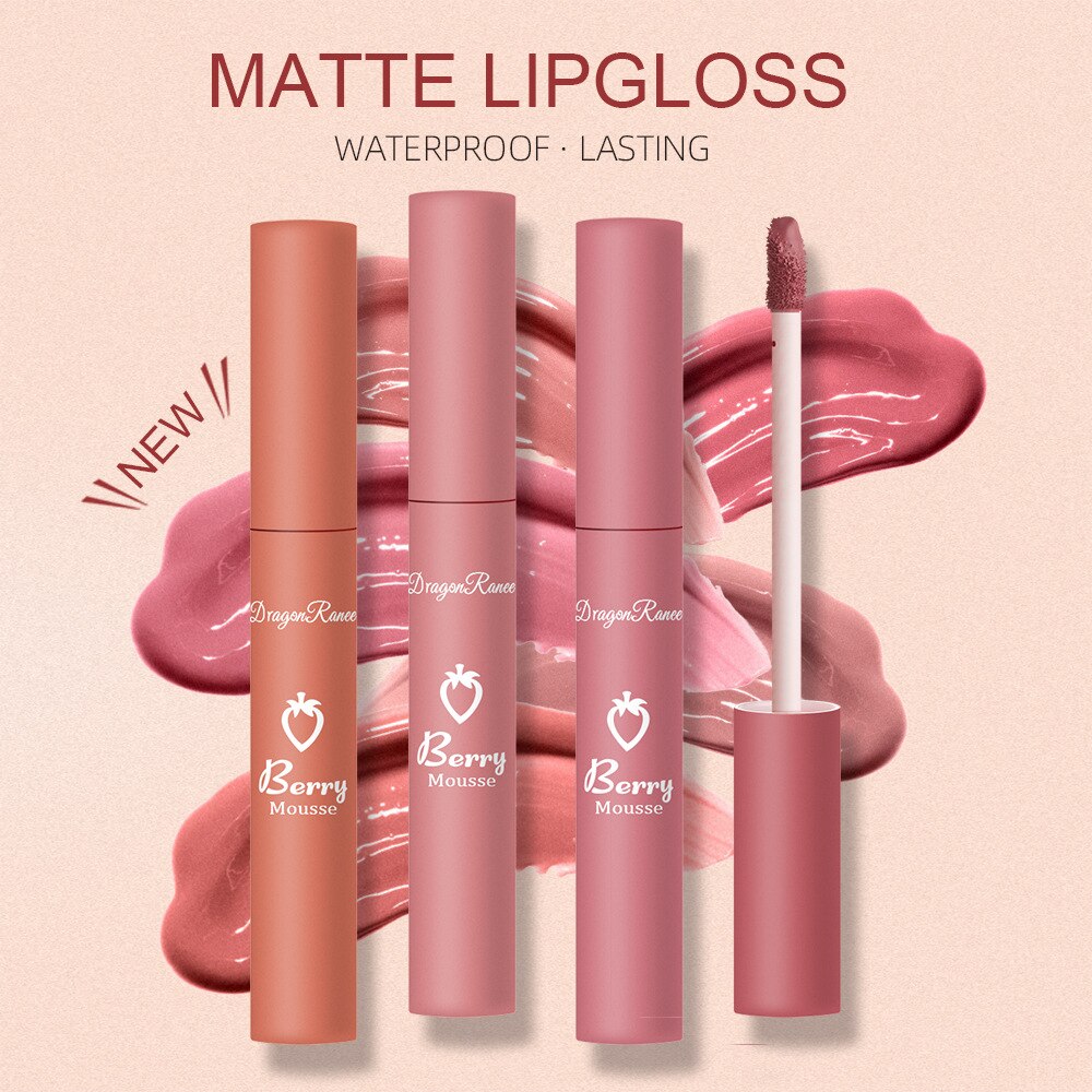 Matte Velvet Lipgloss 12 Colors Waterproof Lasting Non Sticky Cup Lip Glaze Non-fading Sexy Liquid Lipstick Women Lips Makeup