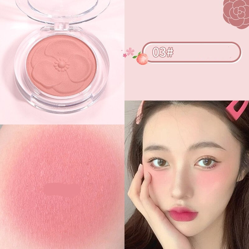 Pretty Flower Blusher Powder Face Makeup Cheek Blusher Minerals Palette Natural Soft Touch Long Lasting Waterproof Cosmetics