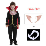 Kids Child Scary Gothic Boys Vampire Dracula Costumes Halloween Purim Carnival Role Play Horrible Party Dress Up