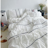 Korean princess style Bedding Set With Pompom Duvet Cover Queen Size Comforter Bedding Sets Double Bed Size Bed Linen