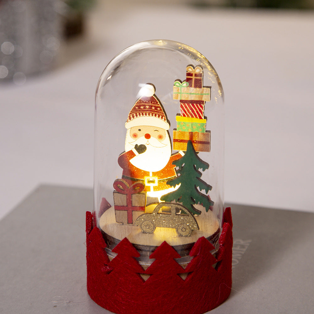 Christmas Decoration LED Luminous Wooden Ornaments Santa Claus Elk Home Desktop Decor Crafts New Year Festival Christmas Gifts