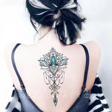 Waterproof Temporary Tattoo Sticker Sexy Rune Symbol Moon Dot Long Line Body Art Fake Tattoo Flash Tattoo Back Spine Female Male