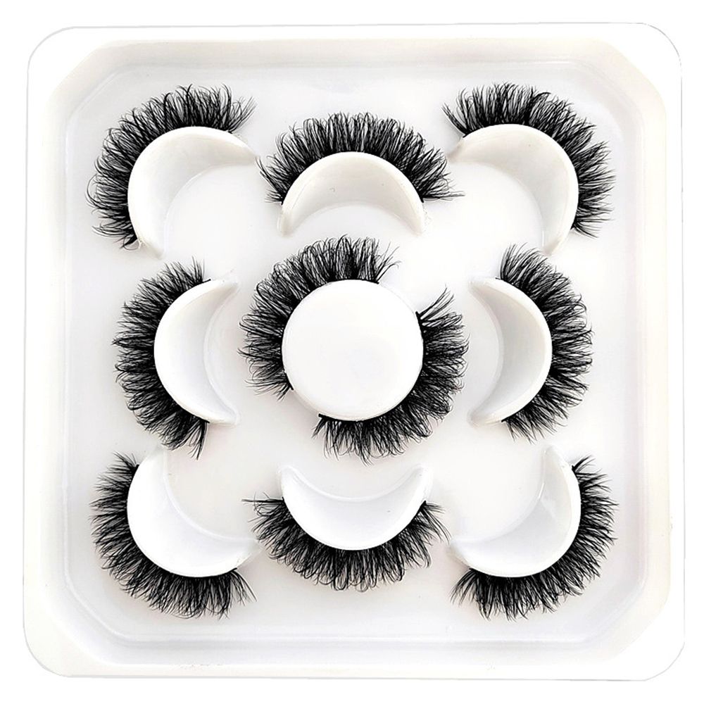 5Pairs 3D Mink False Eyelashes D Curl Fluffy Short Lashes Eyelash Extension Mix Style Handmade Cruelty-free