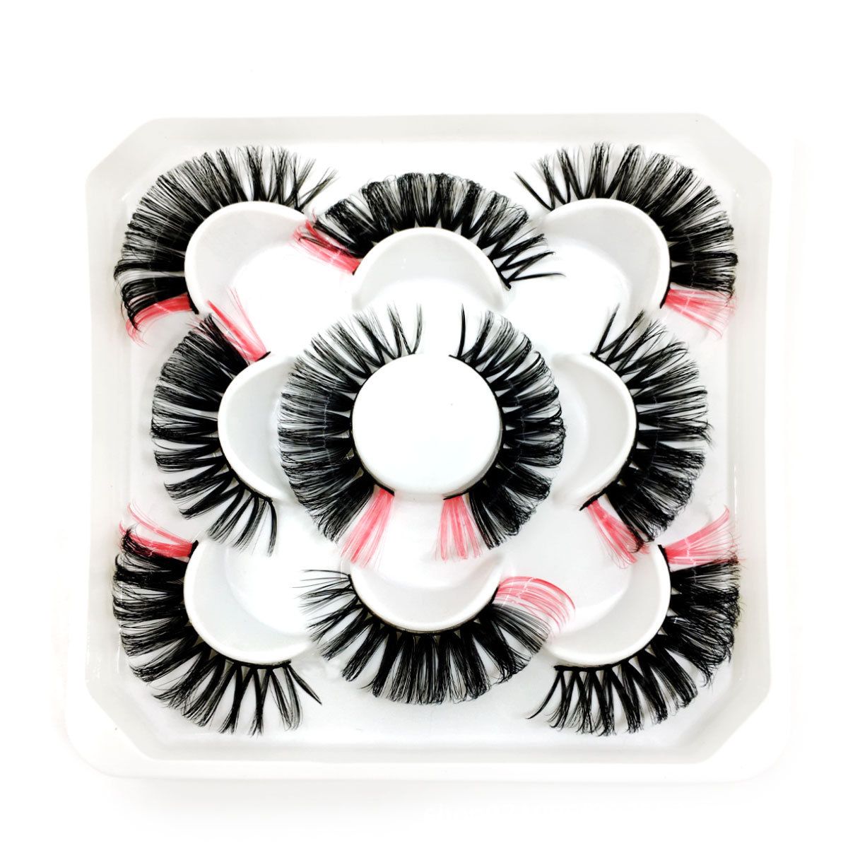 5Pairs 3D Mink False Eyelashes D Curl Fluffy Short Lashes Eyelash Extension Mix Style Handmade Cruelty-free