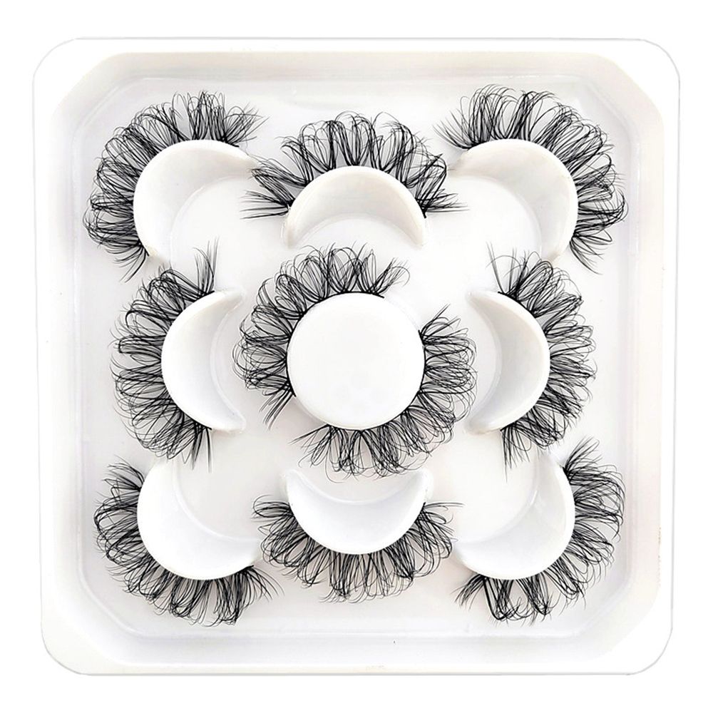 5Pairs 3D Mink False Eyelashes D Curl Fluffy Short Lashes Eyelash Extension Mix Style Handmade Cruelty-free