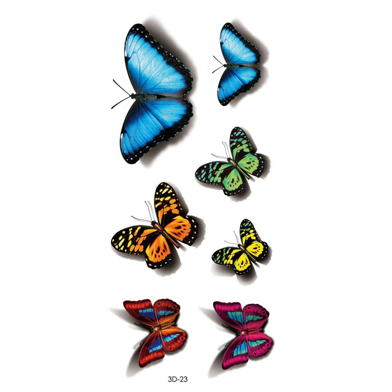 Butterfly Fake Tattoo Flash Transfer Tattoo Arm Leg Women Decal Waterproof Temporary Tattoo Sticker 1pcs