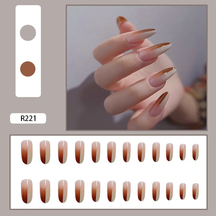 24pcs/Box Artificial Detachable Coffin False Nails Wearable French Fake Nails Super Long Ballerina Press on Nail Art Tips