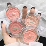 Pretty Flower Blusher Powder Face Makeup Cheek Blusher Minerals Palette Natural Soft Touch Long Lasting Waterproof Cosmetics