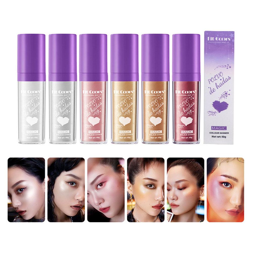 6 Color Highlighter Powder High Gloss Glitter Powder Glitter Powder Shimmer Sparkle Powder Face Body Fairy Powder