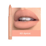 Matte Nude Lipstick Lip Liner 2 in 1 Long Wearing Waterproof Lip Ink Crayon Built-in Sharpener Professional Makeup for Women