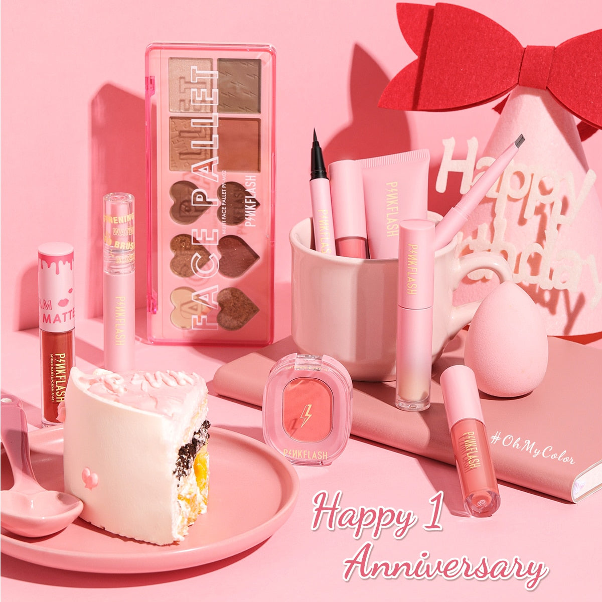 1 Anniversary Full Face Makeup Sets Liquid Concealer Foundation Beauty Lip Gloss Mascara Eyeliner Face Blush Cosmetic