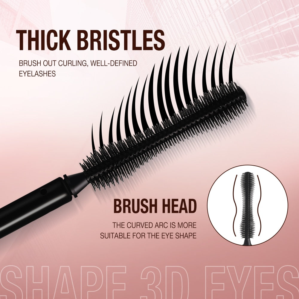 Mascara Waterproof 4D Silk Fiber Curling Volume Lashes Thick Lengthening  Nourish Eyelash Extension High Quality Makeup