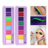 Water Activated Eyeliner Glitter Tattoo Pigment 2 Group of Color Ultraviolet Night Light Body Paint Makeup Palette Eyeshadow