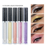 Glitter Liquid Eyeshadow Waterproof Metallic Shimmer Eye Shadow Eyeliner Long Lasting Professional Makeup for Women Cosmetics