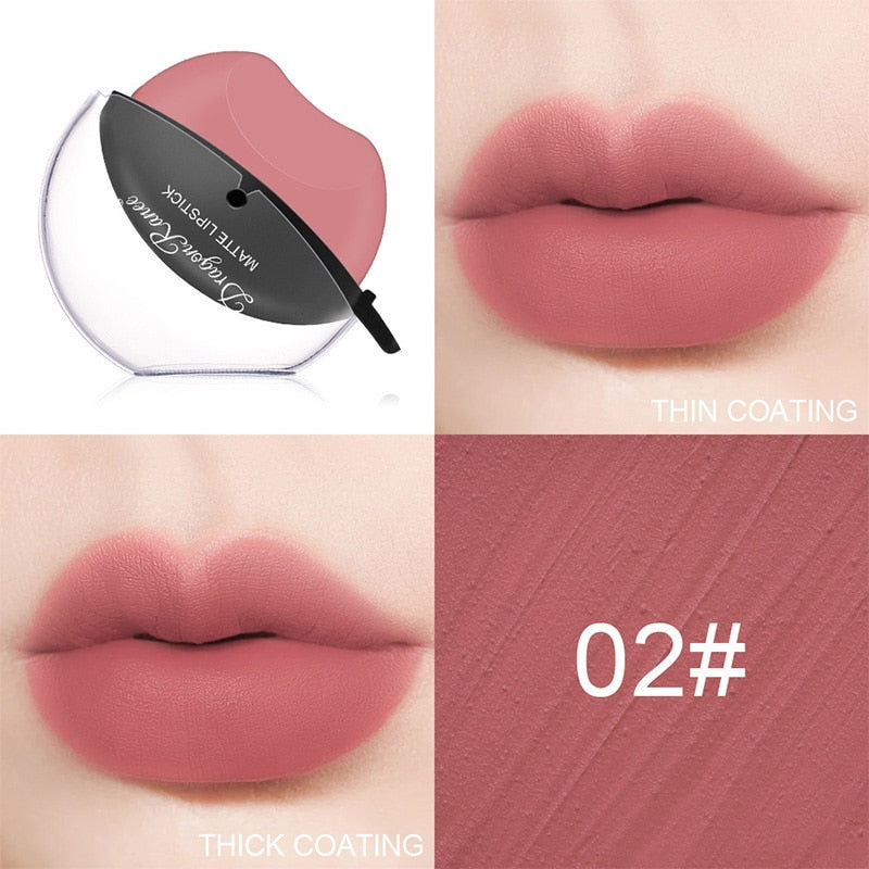 Matte Velvet Lip-shaped Lipstick Temperature Change Lazy Lip Sticks Waterproof Nonstick Cup Lipgloss For Makeup Wholesale