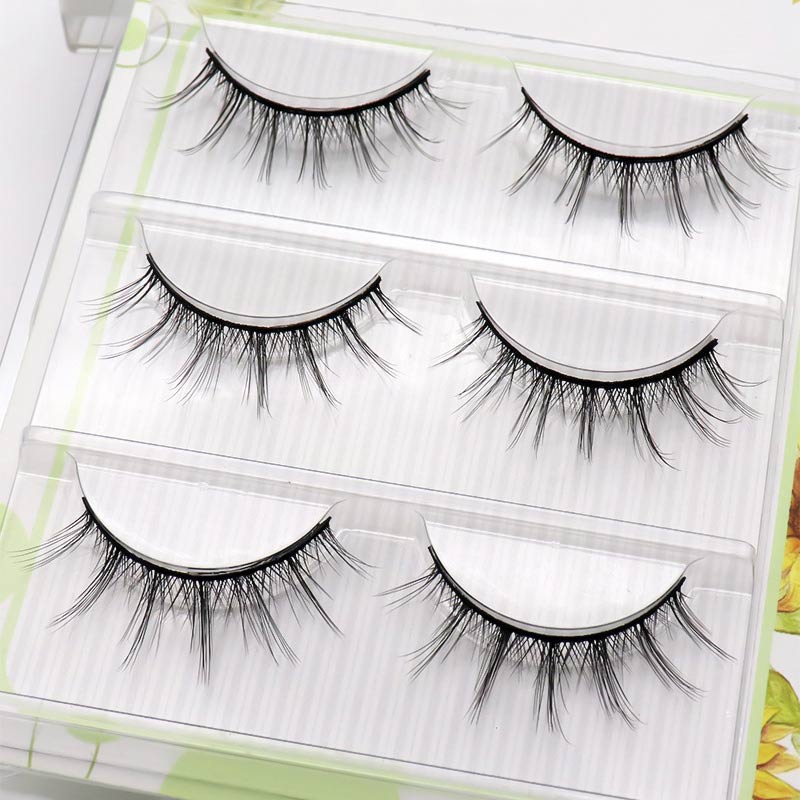 9/6/3 Pairs Little Devil Supernatural False Lash Comfortable Cross Eyelashes For Individual Lashes Extension Supplies Wholesale