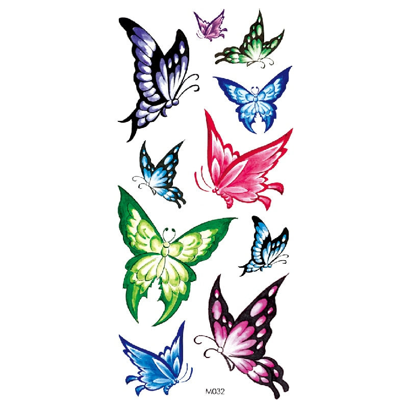 Butterfly Fake Tattoo Flash Transfer Tattoo Arm Leg Women Decal Waterproof Temporary Tattoo Sticker 1pcs