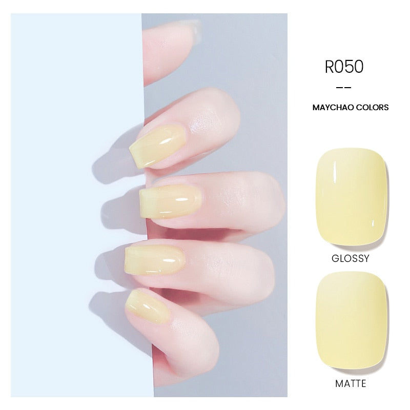 OKLULU  Jelly Gel 10ml Semi-transparent Nude Gel Nail Polish Top Coat Nail Art Semi Permanent Soak Off UV LED Varnish for Nail