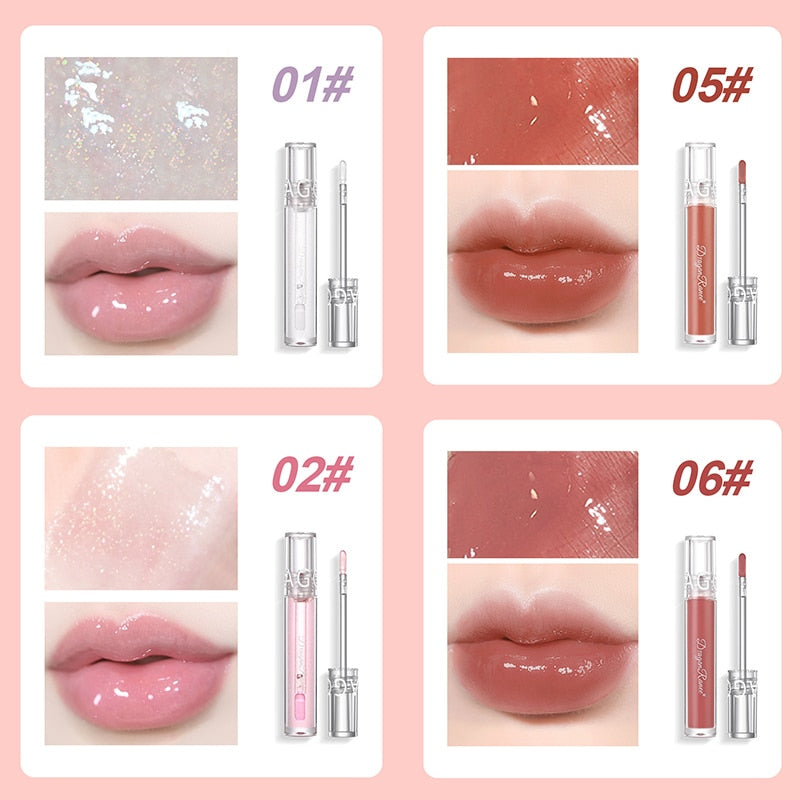 Transparent Crystal Lipgloss Shiny Mirror Moisturizing Lip Balm Glitter Liquid Lipstick Lip Oil Fruit Taste Lip Tint Wholesale