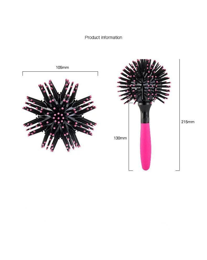 New  Design Professional Magic 3D Round Hair Brushes Salon Comb Massage Detangling Hair Brush for Women Hair Styling Tools