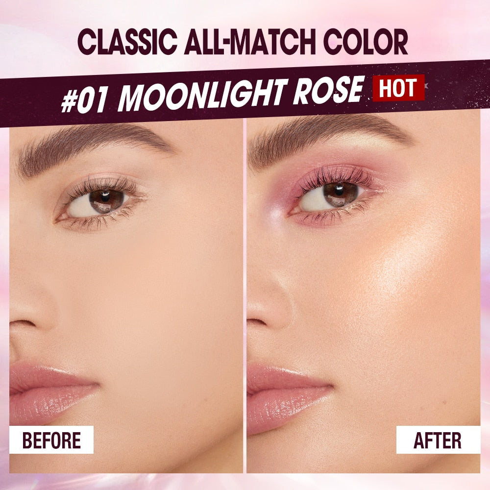 Highlighter Makeup Palette Waterproof Long Lasting Brilliant Lighten Skin Shimmer Contour Makeup Highlight for Face Body