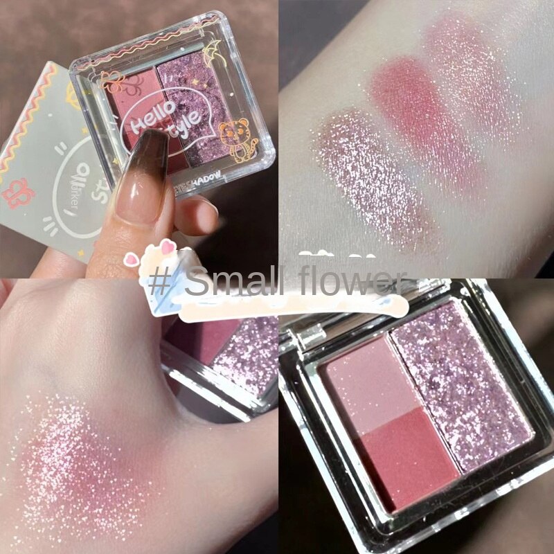 Glitter Eyeshadow 3/4Color Pearlescent Matte Eye Shadow Fine Flash Polarization Long lasting Easy on Makeup Korean Cute Makeup