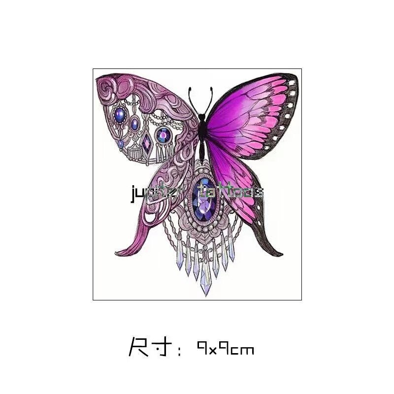 Waterproof Temporary Tattoo Sticker Red Butterfly Pattern Arm Wrist Chest Fake Tattoo Sticker Female Girl Flash Tattoo