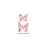 Waterproof Temporary Tattoo Sticker Red Butterfly Pattern Arm Wrist Chest Fake Tattoo Sticker Female Girl Flash Tattoo