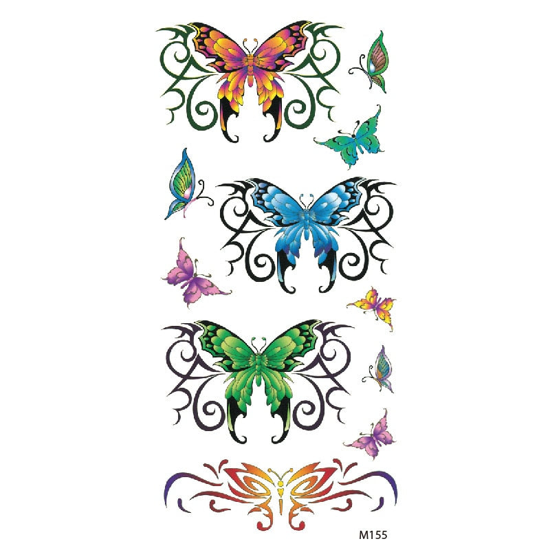 Butterfly Fake Tattoo Flash Transfer Tattoo Arm Leg Women Decal Waterproof Temporary Tattoo Sticker 1pcs