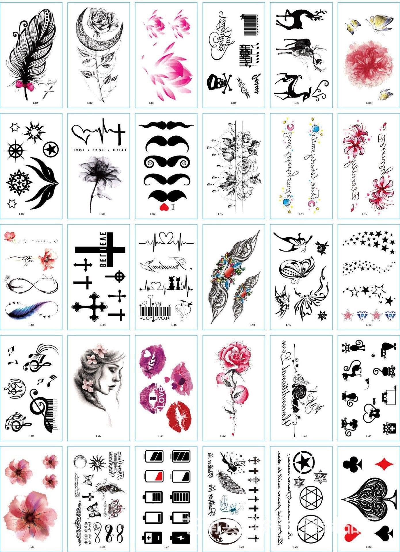 Temporary Tattoo Sticker set English words devil freedom Tatoo Flash Tatto Fake Waterproof stickers for Men Women girls 56 Pcs