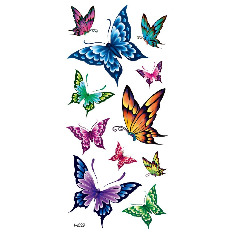 Butterfly Fake Tattoo Flash Transfer Tattoo Arm Leg Women Decal Waterproof Temporary Tattoo Sticker 1pcs