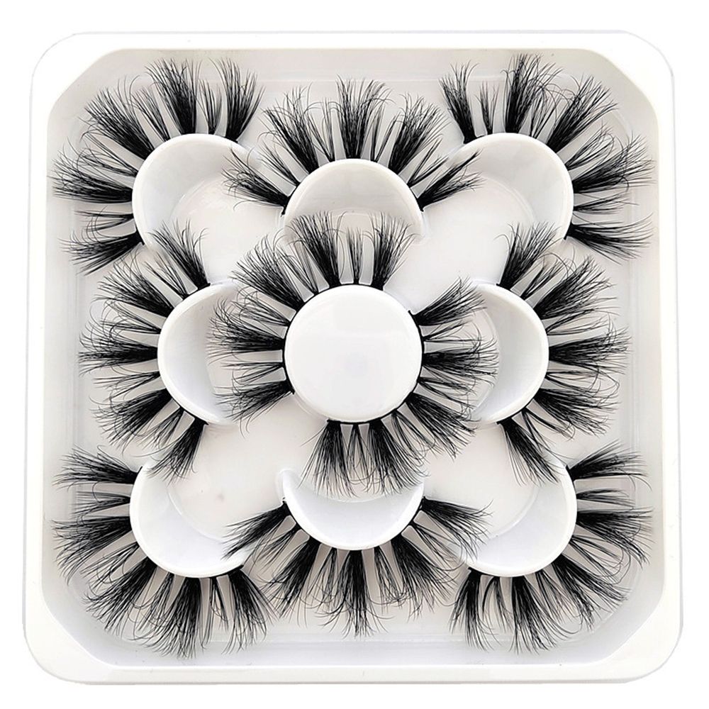 5Pairs 3D Mink False Eyelashes D Curl Fluffy Short Lashes Eyelash Extension Mix Style Handmade Cruelty-free