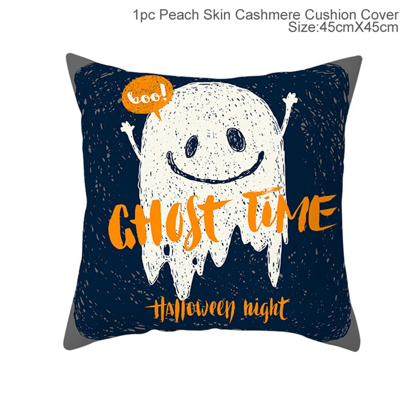 Halloween Cushion Cover Pumpkin Bat Wizard Ghost Halloween Decor For Home Pillowcase Ornament Scary Halloween Party Supplies