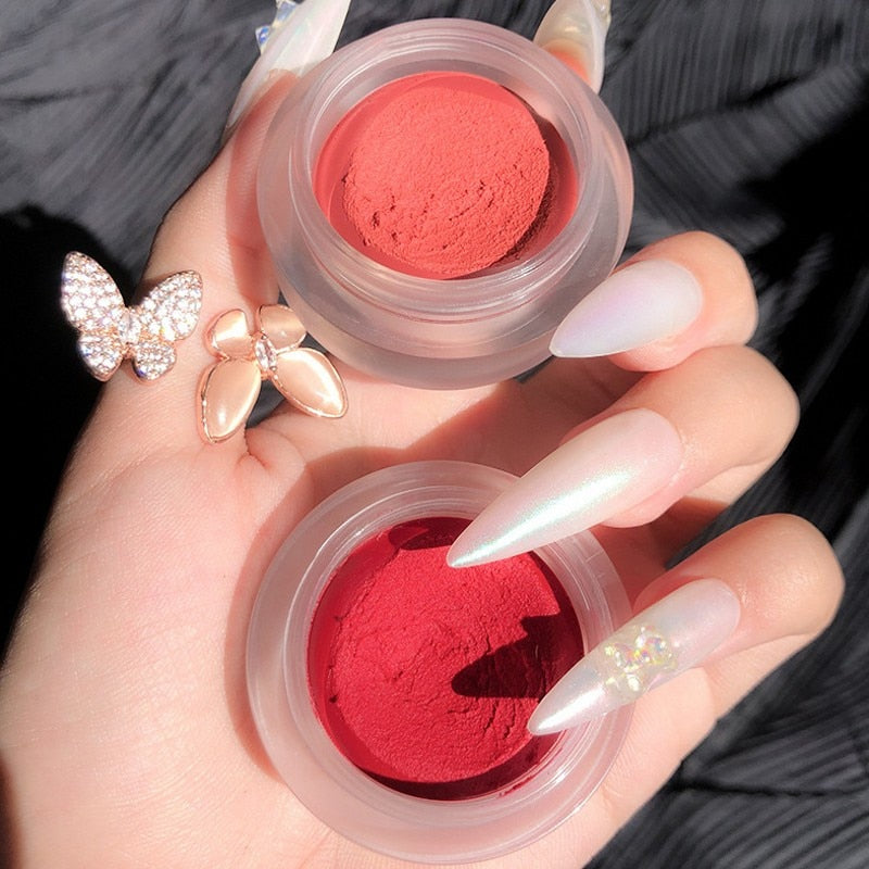 Oklulu Mousse Solid Canned Lip Mud Balm Glaze Crystal Moisturizing Matte Sexy Red Lipstick Lipgloss Lasting Blush Makeup for Lip/Cheek