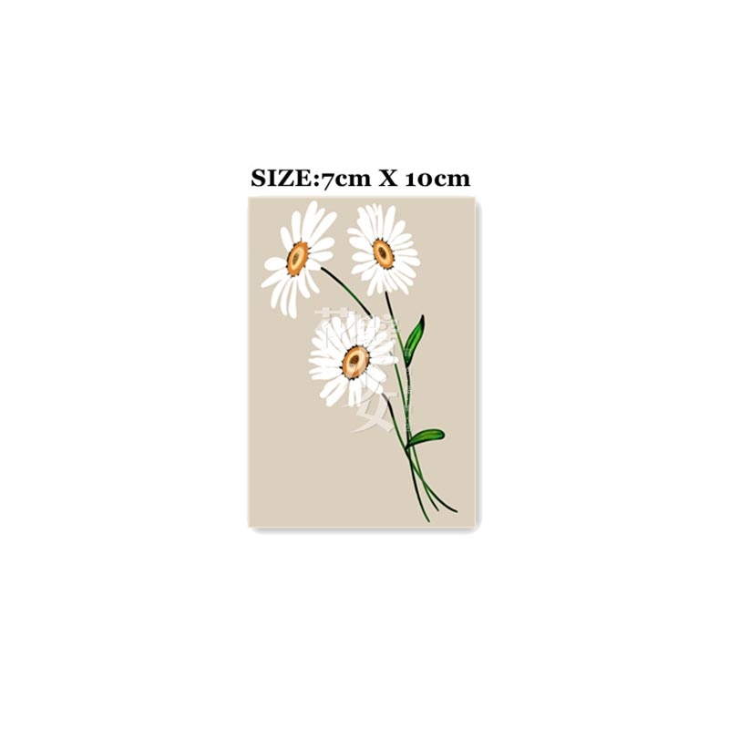 Waterproof Temporary Tattoo Stickers New Craft White Daisy Flower Leaves Tattoo Flash Tattoo Arm Female Male